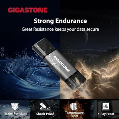 GIGASTONE 16GB Dual USB Flash Drive 5-Pack, USB 3.2 Gen 1, 2-in-1 USB C+A, Speed Up to 100MB/s, Head Cap Design Thumb Drive, Plug & Play for Smartphone/PC/Mac/TV/Car Audio, USB 2.0/3.0/3.1 Compatible - size: 16GB Dual Flash Drive 3.2 5-Pack
