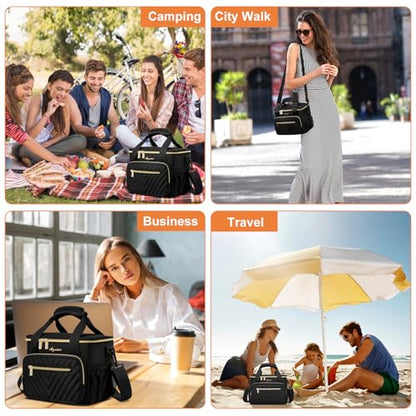 Insulated Lunch Bag Women,Girls Large Lunch Box Leakproof Lunch Tote Reusable Cooler Bag for Adult Work Picnic Hiking Beach - size: L