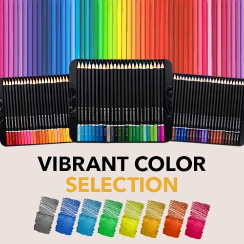 Castle Art Supplies Watercolor Pencils Set | 72 Vibrant Pigments for Blending, Drawing and Painting | Adults and Professionals | Presented in Tin Case