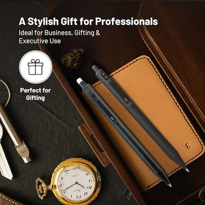 Everyman Black Grafton Pen and Pencil Set | Premium EDC Metal Gel Ink Pen + Mechanical Pencil | Refillable Executive Writing Tools for Office, Business, Men’s Gift & Daily Use - color: Black, style: Pen and Pencil Set