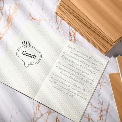 Mimorou 100 Pcs Journals Notebooks Bulk - Kraft Softcover A5 Small Notebooks 5.5 Inch x 8.3 Inch Notepads with 60 Page 30 Sheet for Writing Sketch Travel Office Supplies(Brown,Grid) - color: Brown, style: Grid