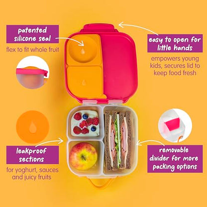 b.box Mini Lunch Box + Snack Containers for Kids 2-Pack - 4.25 + 1.75 Cups, Leakproof Bento Box for Kids, Lunch Containers for School, Dishwasher Safe, BPA Free, PFAS Free, Ages 3+ - Strawberry Shake - color: Strawberry Shake