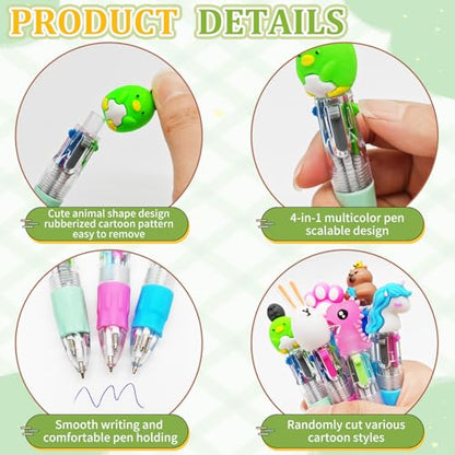 50Pcs 4-in-1 Mini Ballpoint Pens for Birthday Gifts | CPC-certified, quick-dry colorful ink, cute kawaii design, storage case.