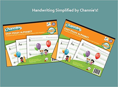 Channie's Easy Peasy Alphabet Tracing & Writing Pad, Practice Handwriting & Printing Workbook; 2-Pack Contains Total of 160 Pages Front & Back, 80 Sheets, Grades Pre-K - 1st, Size 8.5” x 11”, 2-Pack