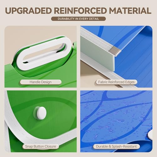 ABC life 2 Pack Plastic File Folder with Handle | Fits Letter/A4, Snap Closure, For School, Office, Travel, Tax Documents - Blue&Green - color: Blue&green, size: 2 PACK