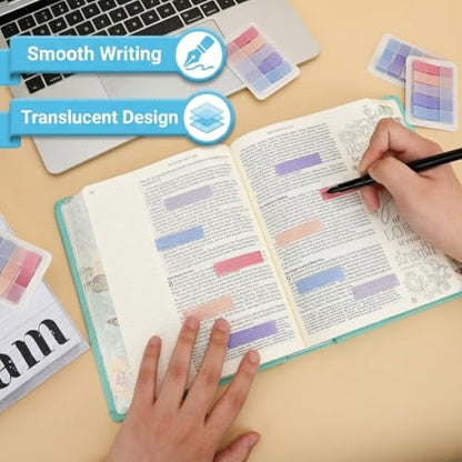 Mr. Pen- Transparent Sticky Notes Tabs, 600 pcs | Transparent Pop Up Writable Colored Book Index Tab, File Flags, Self Adhesive Divider Sticker for Notebook, Office, School
