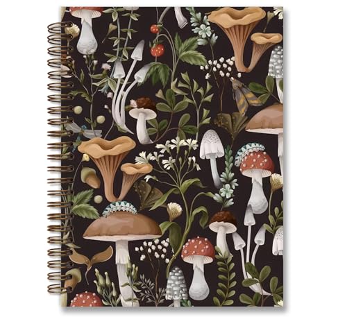 Mushroom Gifts Spiral Notebook Journal for Women, 5.5×8.3 Inch | Mushroom Gifts and Hardcover College Ruled Notebook for Offices Schools Classrooms - color: flower 6