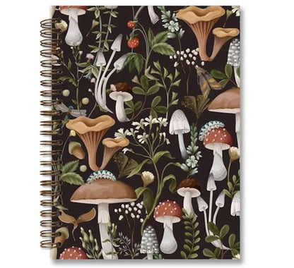 Mushroom Gifts Spiral Notebook Journal for Women, 5.5×8.3 Inch | Mushroom Gifts and Hardcover College Ruled Notebook for Offices Schools Classrooms - color: flower 6