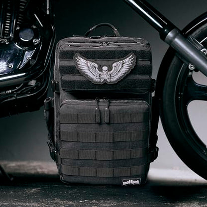 WOLFpak 45L Athletic Gym Backpack - Durable 1000D Waterproof Oxford Material with MOLLE Webbing, Laptop Pocket - color: Deathwing
