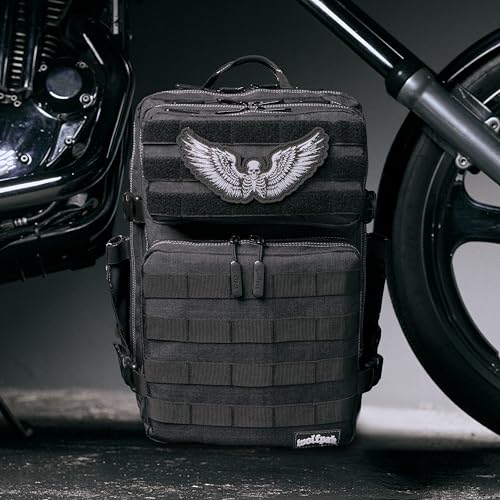 WOLFpak 45L Athletic Gym Backpack - Durable 1000D Waterproof Oxford Material with MOLLE Webbing, Laptop Pocket - color: Deathwing