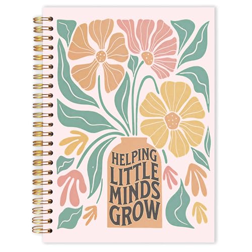 Qabliqo Teachers Gifts Spiral Notebooks, Boho Floral End of Year Teacher Gifts Journal for Writing, Teacher Appreciation Gift Notebook for Note Taking, Teachers Office Supplies, 5.5x8.3 Inch Pink - color: Pink Boho Floral Teachers