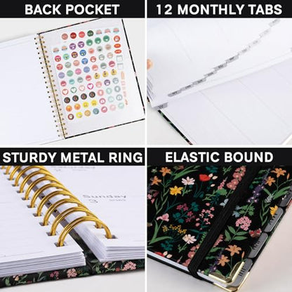 Planner 2026-2027, Weekly and Monthly Academic Planner, Jul 2026 - Jul 2027, 8.5"x11" Large Hardcover Daily Planner Calendar with Tabs for Women, Year Planning Agenda for Teacher and Student (Flowers-2) - color: Flowers-2