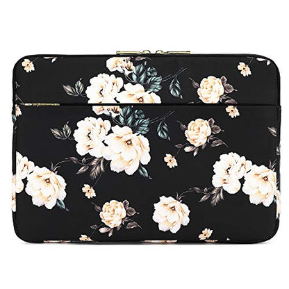 KAYOND 15 inch Laptop Sleeve, Compatible with MacBook pro 15.4 ，MacBook Air 15.4 MacBook pro 16 and 15.6 inch Notebook Computer, Water Repellent Laptop Bag,Shockproof case(15-15.6 inch, Black Peony) - color: Black Peony, size: 15-15.6 inch