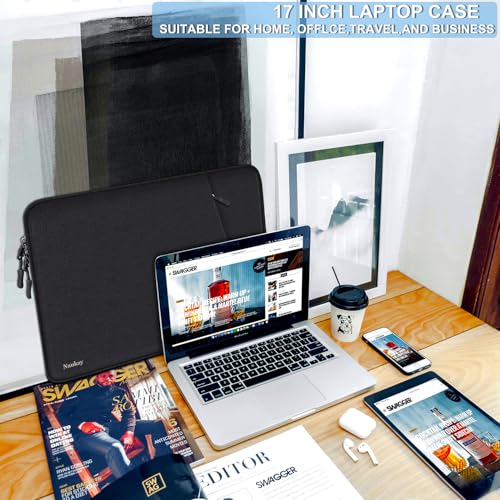 Laptop Sleeve Bag 17 Inch, Shockproof Protective Computer Sleeve Cover | Laptop Case with Accessories Pocket, Laptop Cover Compatible with MacBook Air/Pro 13-13.3 inch, MacBook Pro 14 inch, Black - color: Black, size: 17 inch