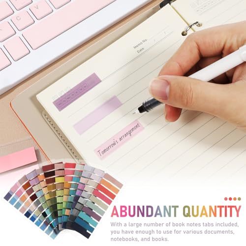 Lurrose 2400pcs Annotation Tabs: Transparent Page Markers - Writable and Repositionable Sticky Index Tabs for Page Marking Classify File