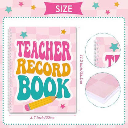 Pasimy 2026-2027 Teacher Record Book Grade Book for Teacher Classroom Spiral Bound Class Planner Double Sided Office Favors Supplies for Classroom Attendance Decoration (Pastel Checkered) - style: Pastel Checkered