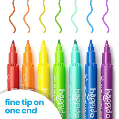 International Arrivals Double Sided Marker Sets for Kids Happido, Set of 24 Water Based Non Toxic Markers with Case, Great School Supplies, Art and Stationery Set - style: 24 Count - Double Ended