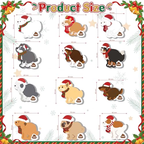Yinder 24 Pads Christmas Cute Sticky Notes Fun Kawaii Dog Poop Sticky Notes Pads Bulk Cartoon Memo Self Adhesive Gift for Valentines Veterinary Office School Tab Party Supplies - style: Dog Poop