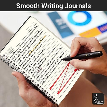 EUSOAR Spiral Journal Notebook, A5 24Packs 5.5"X8.3" 120 Pages Lined College Ruled Subject Notebook,Travel Writing Journal Notepad Sketchbook, Students Office Business Diary Book Journal-Black - color: Black, size: 24 Packs