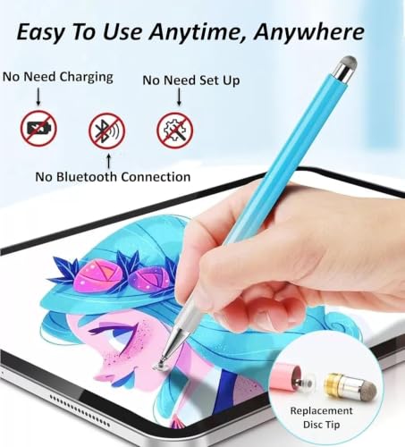 Stylus Pen for Samsung Galaxy Tab A9 / A8 / A7 / A7 Lite, High Sensitivity & Precision Capacitive Pencil for Apple iPad Pro/iPhone/Fire HD/Surface/HP Tables All Touch Devices (Blue) - color: Blue