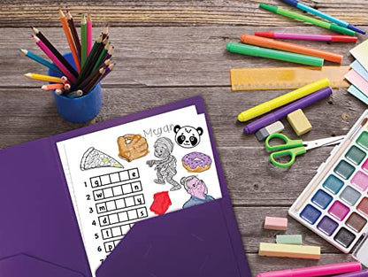 Better Office Products Heavyweight Plastic 2 Pocket Portfolio Folder, Letter Size Poly Folders 24 Pack (Purple) - color: Purple