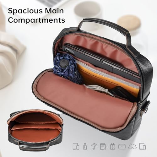 13 Inch Laptop Leather Sleeve for 2026-2022 MacBook Air 13 M5 M4 M3 M2 A3449 A3240 A3113 A2681, 13" MacBook Neo A18, Protective Carrying Bag Shoulder Travel Case with Pockets, Black - color: Black, size: 13 Inch