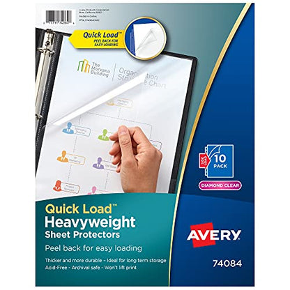 Avery Diamond Clear Quick Load Sheet Protectors, Top & Side Load, 10 Document Protectors (74084) - style: 1 Pack
