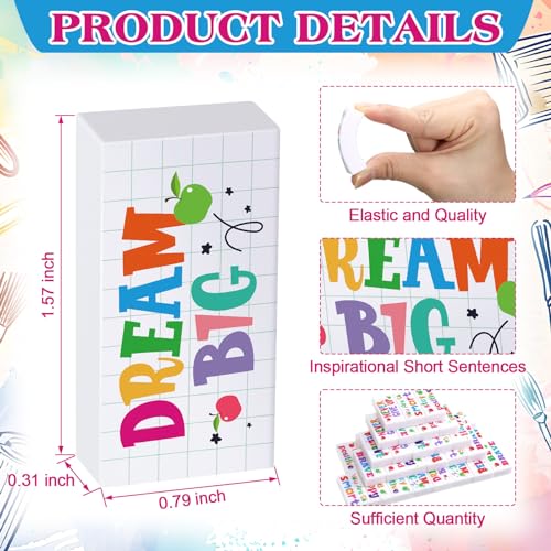 Dunzoom 100 Pcs Back to School Inspirational Pencil Erasers Bulk for Kids Fun Motivational Eraser School Office Supplies for Students Classroom Office Teacher Artists(Lovely) - style: Lovely