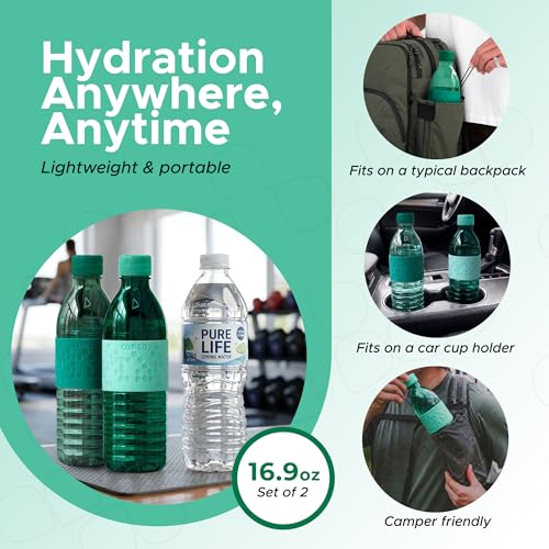 Copco Hydra Water Bottle 16.9 oz - Green & Hunter Green, Set of 2 - color: Green/Hunter Green
