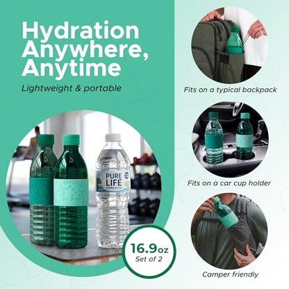 Copco Hydra Water Bottle 16.9 oz - Green & Hunter Green, Set of 2 - color: Green/Hunter Green