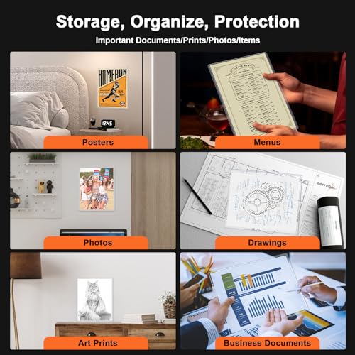 Ndsox 5 Pack 8" x 10" Rigid Print Protectors Clear Hard Plastic Sheet Protectors Top Loading for Photographs, Photo Papers, Posters, Prints, Birth Certificates, Heavy Duty No-Hole Rigid Photo Sleeves - size: 8" x 10"