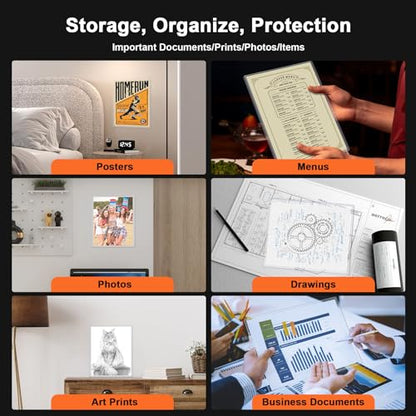Ndsox 5 Pack 8" x 10" Rigid Print Protectors Clear Hard Plastic Sheet Protectors Top Loading for Photographs, Photo Papers, Posters, Prints, Birth Certificates, Heavy Duty No-Hole Rigid Photo Sleeves - size: 8" x 10"
