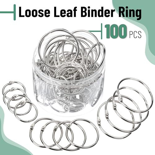 Mr. Pen- Loose Leaf Binder Ring, 100 Pack, 3 Sizes (1", 1.5", 2") | Metal Loose Leaf Binder Book Rings Bulk for Books and Index Cards, Scrapbook, Keychains, School, Home, Office, Silver - color: Silver, size: 1", 1.5", 2", 100 Pack