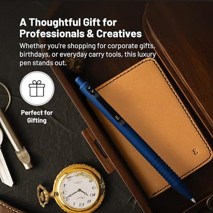 Everyman Midnight Super Matte Mini Twist Gel Pen | Compact Refillable 0.7mm Gel Pen with Twist Mechanism | Durable Metal EDC Writing Tool for Travel, Office, Work & Gifting - color: Midnight, style: Full Click