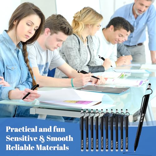 Sayglossy 100 Pcs Inspirational Pens Bulk Motivational Ballpoint Pen with Writing Touch Screen and Mobile Phone Stand 3-in-1 for Office School Supplies Inspirational Gifts (Black) - color: Black