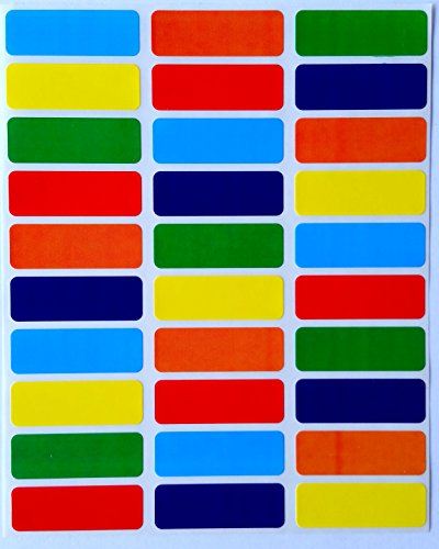 White Printable Labels Sheets + Bonus Color Labels Produce Excellent Results with Standard Laser Printer-Template Included! White Rectangular Stickers (1" x 0.375") - 7850 Pack - color: White, size: 7850