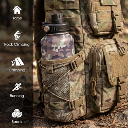 Camouflage Insulated Stainless Steel Water Bottle 32oz, Vacuum Chug Lid Travel Tumbler for Men Friends Dads Grandpa, Birthday Christmas Fathers Day (Desert Camo) - color: Camouflage 4