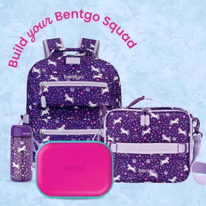 Bentgo Chill Kids Leakproof Lunch Box - 4-Compartment Bento Box with Built-In Ice Pack, 3.3 Cup Capacity, BPA-Free, Microwave & Dishwasher Safe Tray, Ages 3–7 (Fuchsia/Teal) - color: Fuchsia/Teal