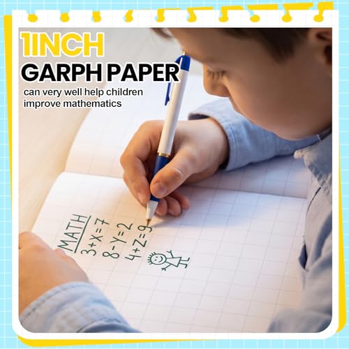 Ctosree 3 Pcs Primary Graph Paper for Kids 1 Inch Squares Elementary Math Graph Paper Composition Notebook 8.5 x 11 Inches Quad Ruled Grid Notebook for Kids K-2 School Supplies - size: 1 Inch