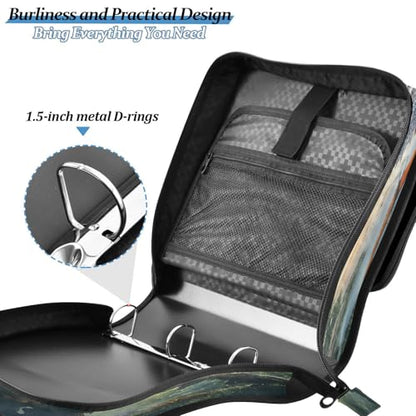 3 Ring Zipper Binder Dinosaur Binders Bag with Shoulder Strap 500 Sheets Paper Organizer Trapper Keeper Documents Storage File Folder for School Office - color: A1184