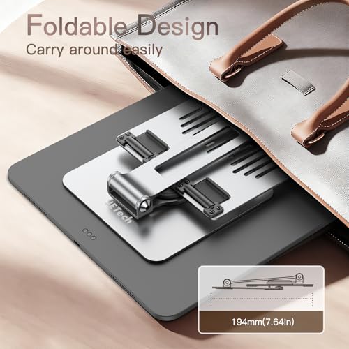 JETech Tablet Stand, Adjustable Swivel Desktop Holder with 360 Degree Rotating Base, Foldable Cradle for iPad/iPad Air/Pro/Mini, Galaxy Tab A11/A9/S11/S10 FE, Tab/Phones(4-13"), Silver - color: Silver