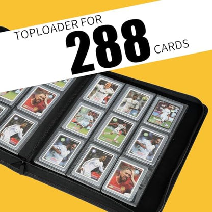 Toploader Binder,Toploader Hard Cases, 9-Pocket Pages Sleeves Hold up 288 Cards.Toploader Card Binder with Sleeves for “3×4” rigid，Card Holder(purple) - color: purple2, size: 9 Pocket 288 Toploader