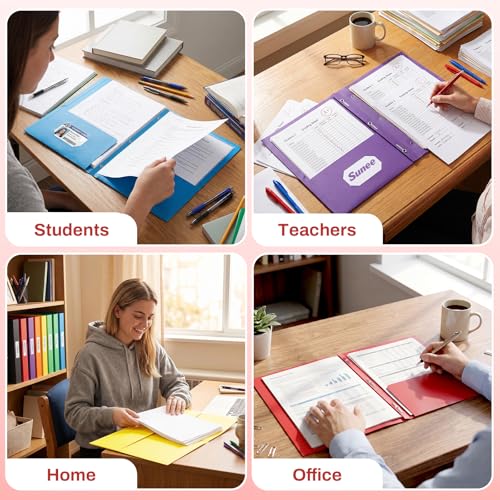 SUNEE 2 Pocket Folders with Prongs (100 Pack, Red), Paper Folders with 2 Pockets and 3 Prongs Fit Letter Size Paper, Folders with Prongs for School Office Home Business - color: Red