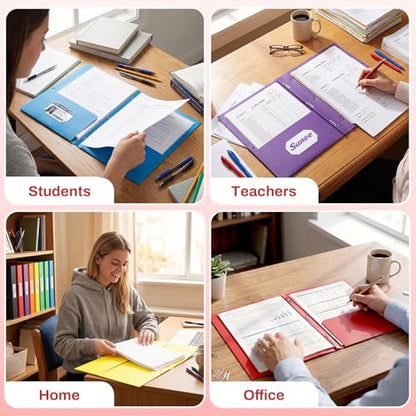 SUNEE 2 Pocket Folders with Prongs (100 Pack, Red), Paper Folders with 2 Pockets and 3 Prongs Fit Letter Size Paper, Folders with Prongs for School Office Home Business - color: Red