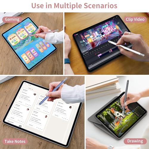 YITIAOXIOAYU 5 Pack Stylus Pen for Touchscreen,High Precision and Sensitive | 2-in1 Design Stylus Pen,Suitable for ipad/iPhone/Android Tablets,Compatible with Touch Screens Devices - color: Black/White/Silver/Blue/Rose Gold