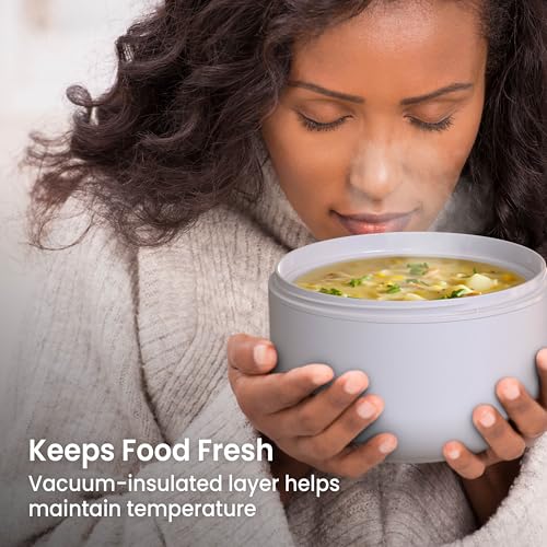 Bentgo Bowl - Insulated Leak-Resistant Bowl with Snack Compartment, Collapsible Utensils and Improved Easy-Grip Design for On-the-Go - Holds Soup, Rice, Cereal & More - BPA-Free, 21.2 oz (Gray) - color: Gray