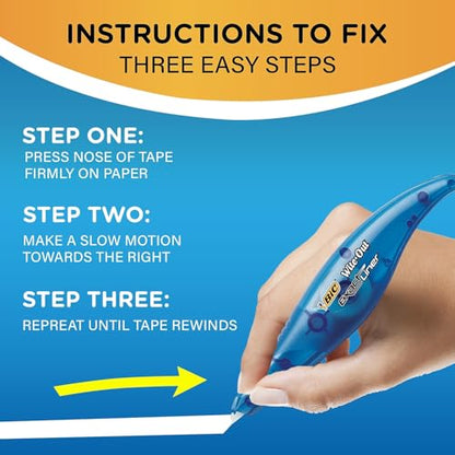 BIC Wite-Out Brand Exact Liner Correction Tape, White, 2-Count