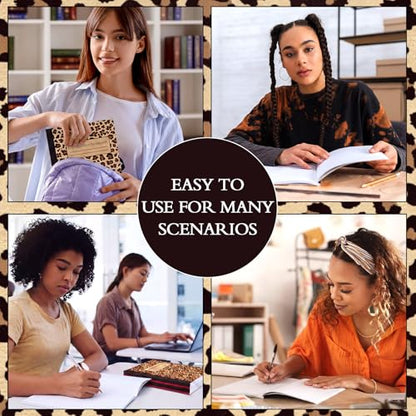 MotiMind 6 Pcs Leopard Print Composition Notebook College Ruled Back to School Cheetah Print Wide Ruled Composition Book 110 Page 7-1/2" x 9-3/4" Hot Pink Aesthetic Notebook for Teacher Class Office - style: Leopard Print