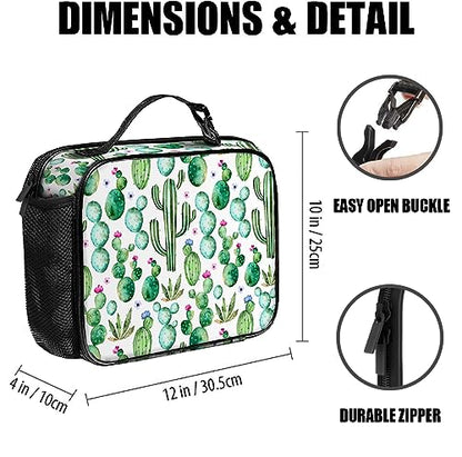 Cactus Lunch Bag Reusable Insulated Lunch Box Keep Food Cooler Thermal Lunch Tote for Women Men - color: Cactus