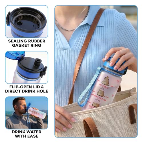 Kawaii Capybara Water Bottle 32oz – Just a Girl Who Loves Capybaras Cute Animal Bottle with Time Marker, Reusable Drink Bottle Gift for Teen Girls, Kawaii Lovers - color: Capybara Lovers